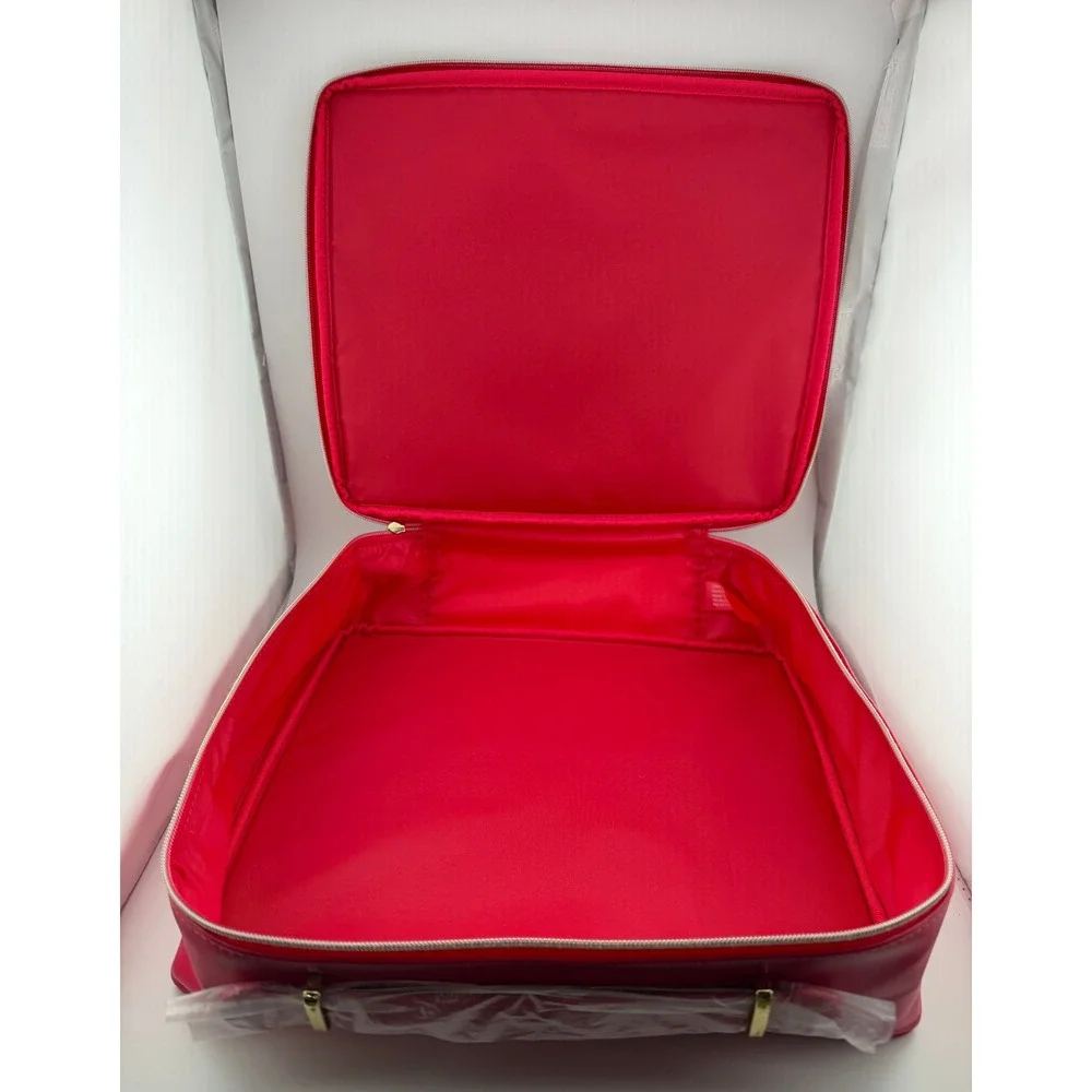 Lancome Red Star Cosmetic Vanity Case and Iridescent Yellow Fanny Pack Set